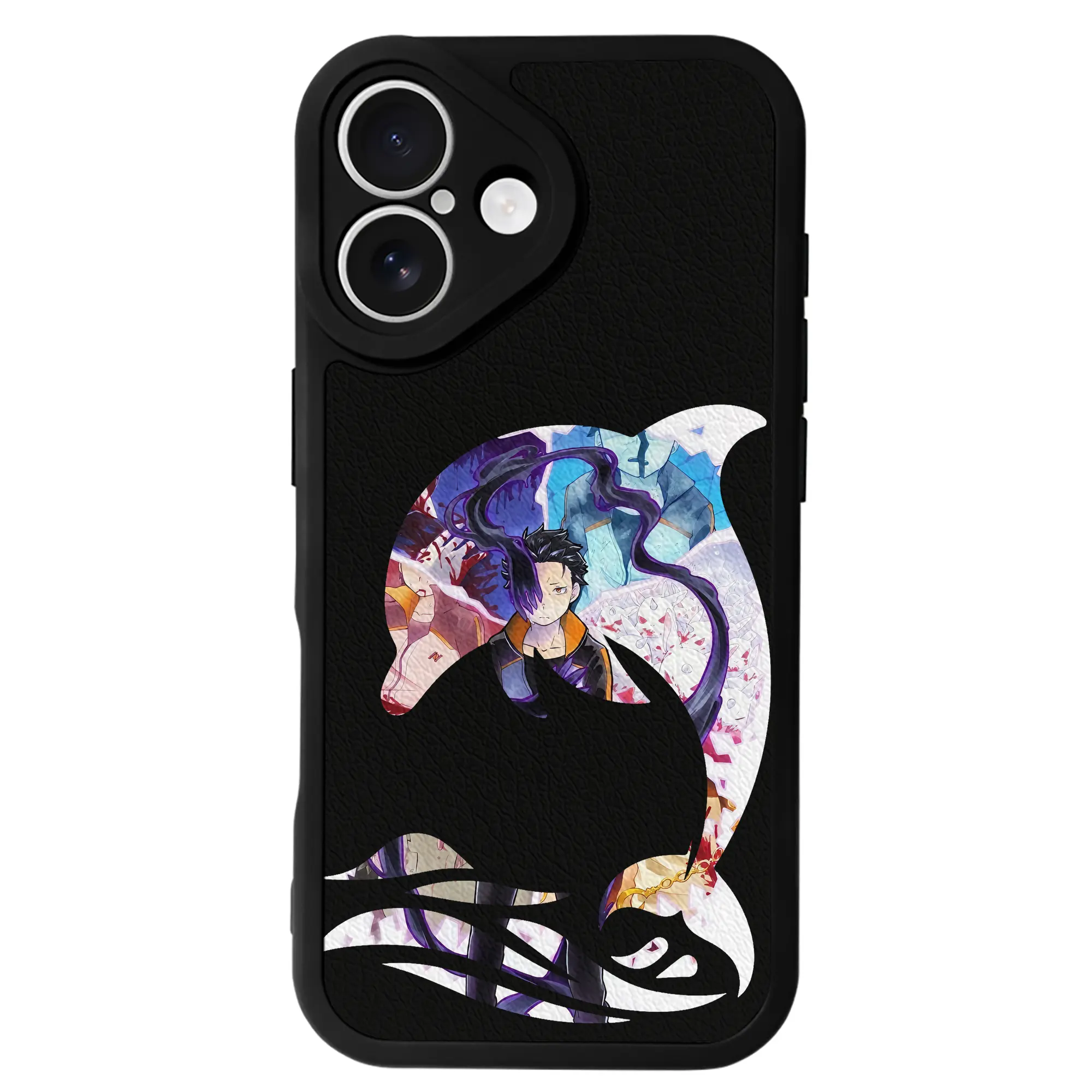 リゼロ グッズ ナツキ・スバル - IPhone 16シリーズ対応 ・ シリコンスマホケース ・ レザー調 ・ 高精度フィット ・ 耐衝撃 ・ ワイヤレス充電対応 ・ 精密カット